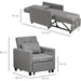 3-In-1 Chair Bed, Convertible Sleeper Chair with Adjustable Backrest, Pillow and Footrest - Grey - Green4Life