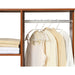 Open Wardrobe with Hanging Rail, Storage Shelves & Wheels - Walnut - Green4Life