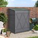 Outsunny Wooden Garden Storage Shed with Storage Table & Double Door, 139 x 75 x 160 cm - Grey - Green4Life