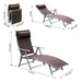 Foldable Recliner Sun Lounger with Headrest & 5 Levels Adjustable Backrest - Brown - Outsunny - Green4Life