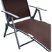 Foldable Recliner Sun Lounger with Headrest & 5 Levels Adjustable Backrest - Brown - Outsunny - Green4Life