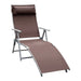 Foldable Recliner Sun Lounger with Headrest & 5 Levels Adjustable Backrest - Brown - Outsunny - Green4Life