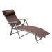 Foldable Recliner Sun Lounger with Headrest & 5 Levels Adjustable Backrest - Brown - Outsunny - Green4Life