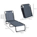 Foldable Recliner Sun Lounger with Steel Frame & 4 Level Adjustable Backrest - Grey - Outsunny - Green4Life