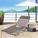 Foldable Sun Lounger with Adjustable Backrest and Headrest Pillow - Brown - Outsunny - Green4Life