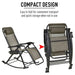 Folding Recliner Rocking Sun Lounger Chair with Cup Holder Tray - Grey - Outsunny - Green4Life