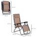 Folding Recliner Sun Lounger Chair with Head Pillow - Beige - Outsunny - Green4Life