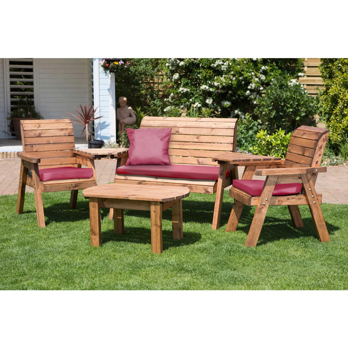 Four Seater Multi Set with Burgundy Cushions - Green4Life