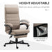 Vinsetto High-Back Linen-Feel Home Office Chair with Adjustable Height, Footrest and Padded Armrests - Brown - Green4Life