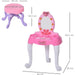 Kids Plastic Vanity Table Set with Sound Effects - Pink/White - Green4Life