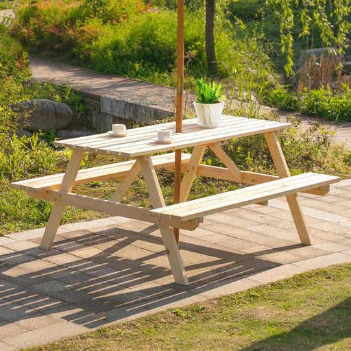4-Seater Wooden Picnic Table - Outsunny - Green4Life