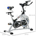 Indoor Cycling Exercise Bike 15KG Flywheel with LCD Display, Adjustable Seat & Resistance - Silver/Black - Green4Life