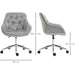 Vinsetto Home Office Chair with Velvet Upholstery, Armrests & Adjustable Height - Grey - Green4Life