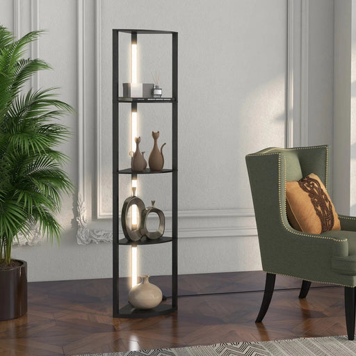 Minimalist Corner LED Floor Lamp with Shelves - Green4Life