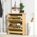 Shoe Storage Cabinet with 2 Flip Drawers and Adjustable Shelves - Natural - Green4Life