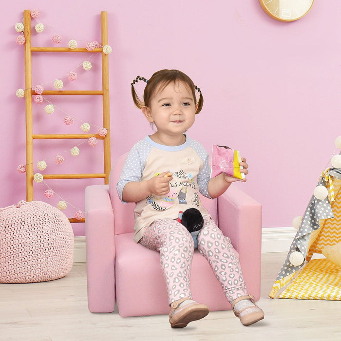 Playful Pink 2-in-1 Kids Armchair and Table Set - Green4Life