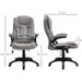 Vinsetto Ergonomic Office Chair with Adjustable Height, Reclining and Tilt Function - Grey - Green4Life