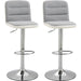 Set of 2 Fabric Upholstered Bar Chairs with Height Adjustment, 360° Swivel, Backrest & Footrest - Light Grey - Green4Life