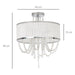 Chandelier with Pleated Fabric Lampshade - White - Green4Life