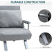 Modern 2-In-1 Design Single Sofa Bed Portable Armchair with Pillow - Light Grey - Green4Life