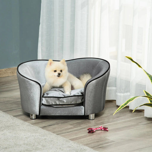 Silver Lining Small Modern Pet Sofa - Grey - Green4Life