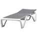 Light Grey Portable Sun Lounger with Adjustable Back - Outsunny - Green4Life