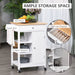 Kitchen Storage Trolley Unit with Wooden Top, 3 Shelves & Cupboard - White - Green4Life