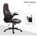 Vinsetto PU Leather Office Chair with Adjustable Height, Flip Up Armrests and Tilt Function - Dark Brown - Green4Life