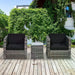 Outsunny ComfortScape - 2-Seater Rattan Set with Plush Cushions - Grey - Green4Life