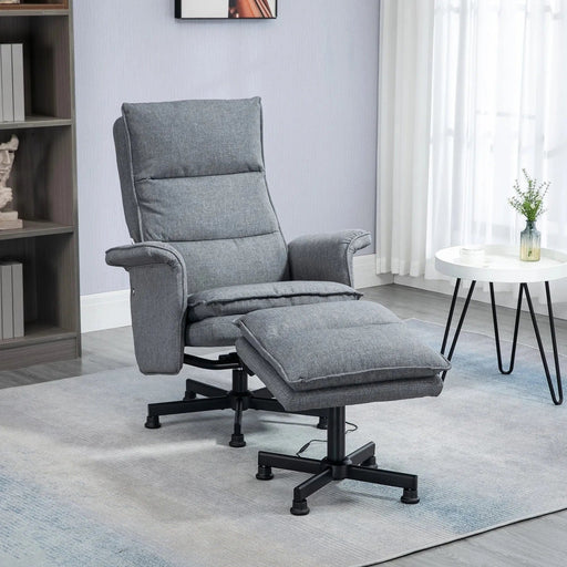 Swivel  Massage Recliner Armchair and Footstool, with Remote Control - Grey - Green4Life