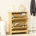 Shoe Storage Cabinet with 2 Flip Drawers and Adjustable Shelves - Natural - Green4Life