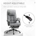 Vinsetto Office Chair with Footrest and Removable Pillow, Linen-Feel Upolstery - Light Grey - Green4Life