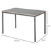 HOMCOM Minimalistic Style Dining Table with Steel Frame 75H x 120L x 70Wcm - Grey - Green4Life