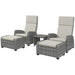 5-Piece Reliner Rattan Lounge Set - Grey - Outsunny - Green4Life