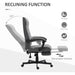 High-Back Adjustable Office Chair with Linen Upholstery, Footrest and Padded Armrests - Grey - Green4Life