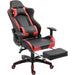 High-Back Faux Leather Gaming Chair with Footrest - Red/Black - Green4Life