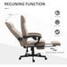 High-Back Linen-Feel Home Office Chair with Adjustable Height, Footrest and Padded Armrests - Brown - Green4Life