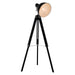 Industrial Style Floor Lamp with Wooden Tripod Legs - Black & White - Green4Life