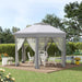 Outsunny Grey 4x4m Pop Up Hexagon Gazebo with Double Roof and Netting - Green4Life