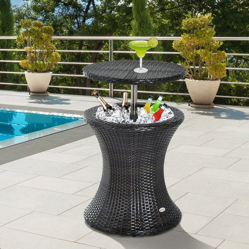 Outsunny Rattan Ice Bucket Table - Brown - Green4Life