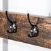 Industrial-Style Coat Rack with Hooks & Shelves 100L x 40W x 184Hcm -Rustic Brown & Black - Green4Life