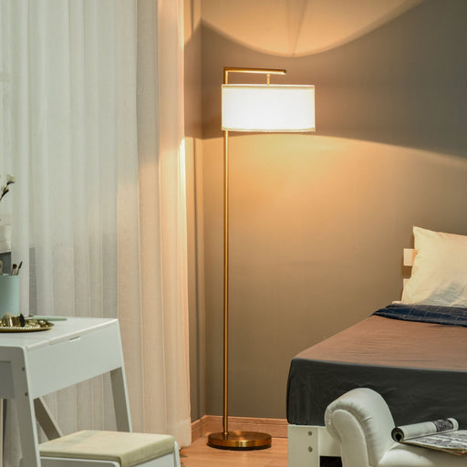Linen Shade Floor Lamp with Golden Tone - Green4Life