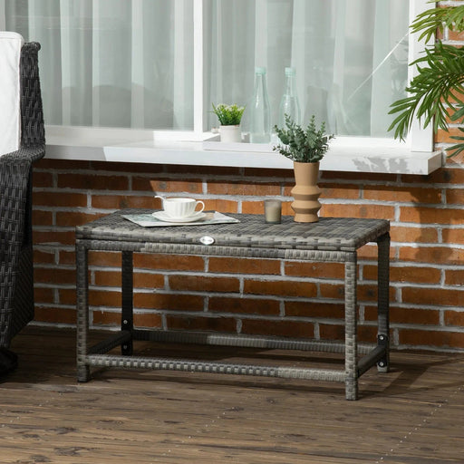 Outsunny Misty Grey Rattan Coffee Table - Green4Life