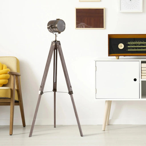 Industrial Style Tripod Floor Lamp - Grey and Bronze - Green4Life