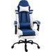 Vinsetto PU Leather Gaming Chair with Headrest, Footrest, Wheels, Adjustable Height - Blue/White - Green4Life