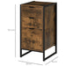 Industrial 3-Drawer Storage Chest Cabinet with Metal Frame - Brown - Green4Life