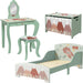 Green Adventure Toddler Bedroom Set with Toy Storage and Vanity - Green4Life