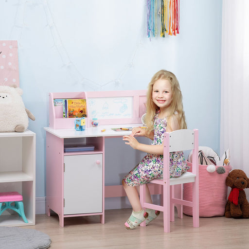Candy Pink Multi-Functional Toddler Table Set with Whiteboard - Green4Life