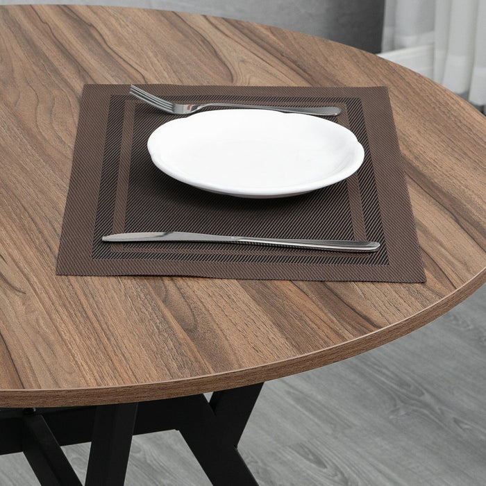 HOMCOM Round Dining Table 90 x 76 cm - Brown - Green4Life