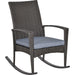 Outsunny Swaying Comfort Rattan Rocker - Grey Wicker Outdoor Rocking Chair - Green4Life